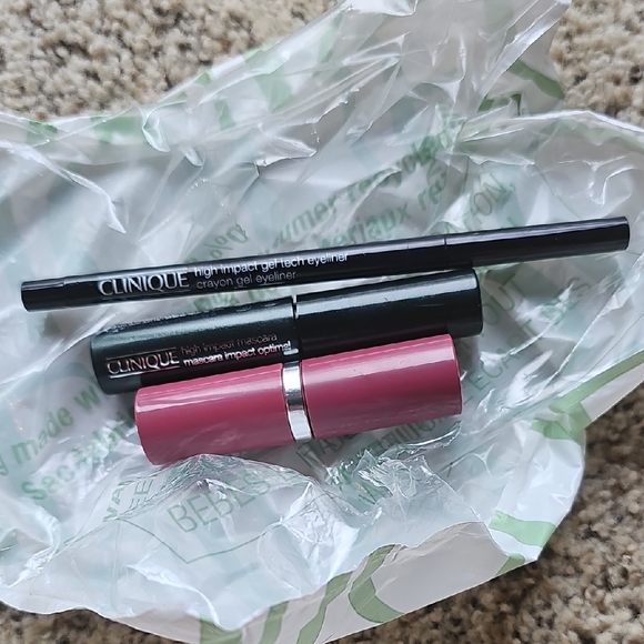 Clinique Other - Clinique High Impact Gel Eyeliner and Mascara Duo With Plump Pop Lip Stick